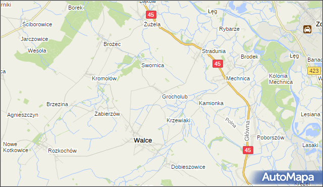 mapa Grocholub, Grocholub na mapie Targeo