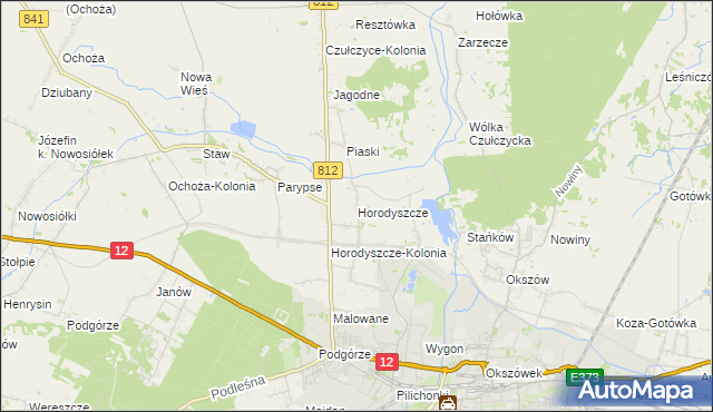 mapa Horodyszcze gmina Chełm, Horodyszcze gmina Chełm na mapie Targeo