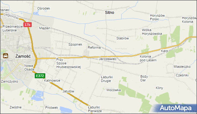mapa Jarosławiec gmina Sitno, Jarosławiec gmina Sitno na mapie Targeo