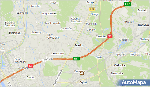 mapa Marki powiat wołomiński, Marki powiat wołomiński na mapie Targeo