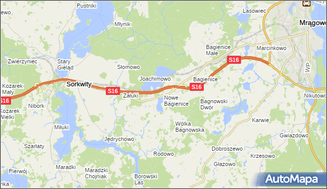 mapa Nowe Bagienice, Nowe Bagienice na mapie Targeo