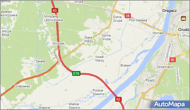 mapa Nowe Marzy, Nowe Marzy na mapie Targeo