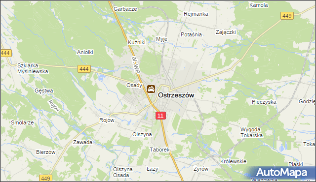 mapa Ostrzeszów, Ostrzeszów na mapie Targeo