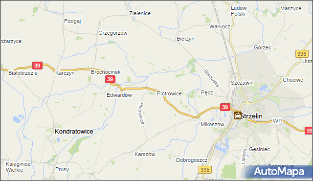 mapa Piotrowice gmina Strzelin, Piotrowice gmina Strzelin na mapie Targeo