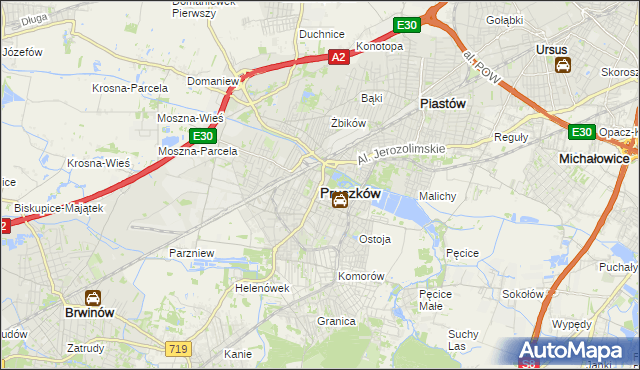 mapa Pruszków, Pruszków na mapie Targeo