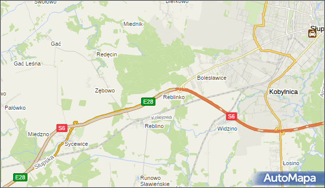 mapa Reblinko, Reblinko na mapie Targeo