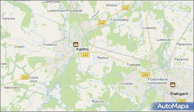 mapa Redlino, Redlino na mapie Targeo
