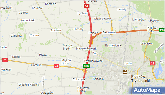 mapa Szydłówka gmina Grabica, Szydłówka gmina Grabica na mapie Targeo