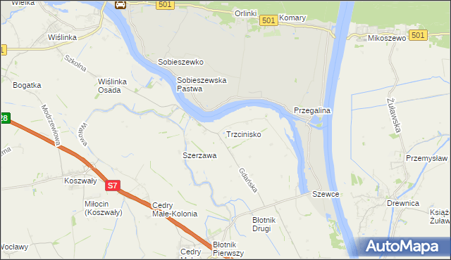 mapa Trzcinisko, Trzcinisko na mapie Targeo
