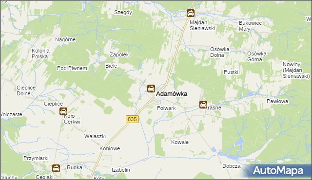mapa Adamówka powiat przeworski, Adamówka powiat przeworski na mapie Targeo