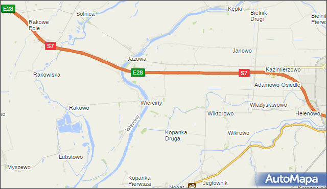 mapa Adamowo gmina Elbląg, Adamowo gmina Elbląg na mapie Targeo