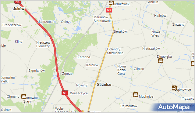 mapa Aleksandrów gmina Strzelce, Aleksandrów gmina Strzelce na mapie Targeo