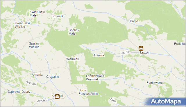 mapa Antonia gmina Łyse, Antonia gmina Łyse na mapie Targeo