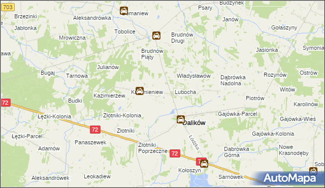 mapa Antoniew-Lubocha, Antoniew-Lubocha na mapie Targeo