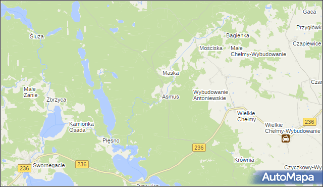 mapa Asmus, Asmus na mapie Targeo