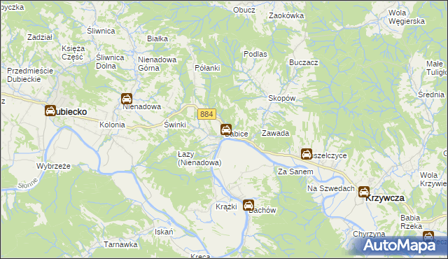 mapa Babice gmina Krzywcza, Babice gmina Krzywcza na mapie Targeo