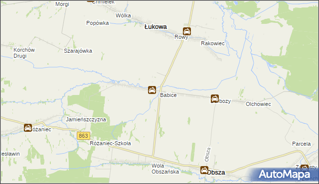 mapa Babice gmina Obsza, Babice gmina Obsza na mapie Targeo