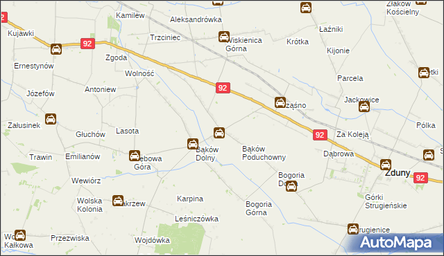 mapa Bąków Górny, Bąków Górny na mapie Targeo
