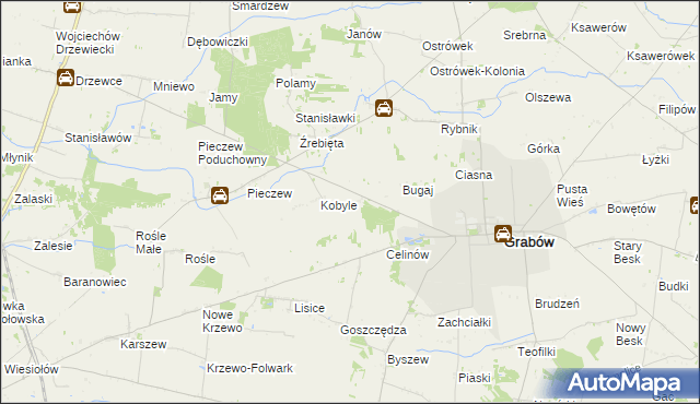 mapa Biała Góra gmina Grabów, Biała Góra gmina Grabów na mapie Targeo