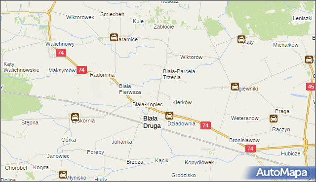 mapa Biała-Parcela, Biała-Parcela na mapie Targeo