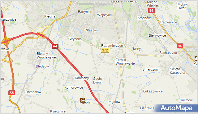 mapa Biestrzyków, Biestrzyków na mapie Targeo