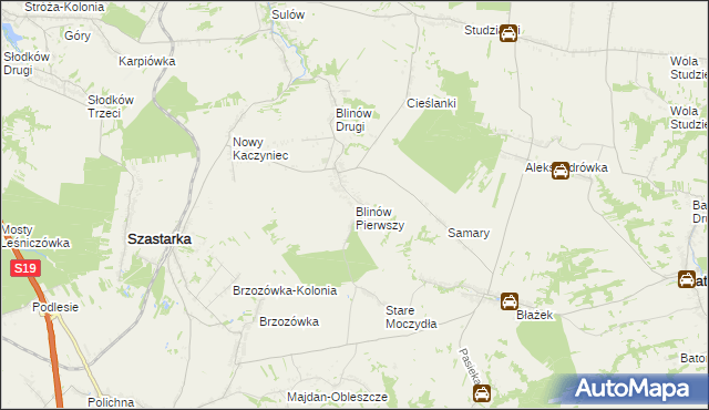 mapa Blinów Pierwszy, Blinów Pierwszy na mapie Targeo