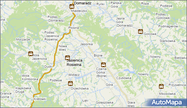 mapa Blizne, Blizne na mapie Targeo