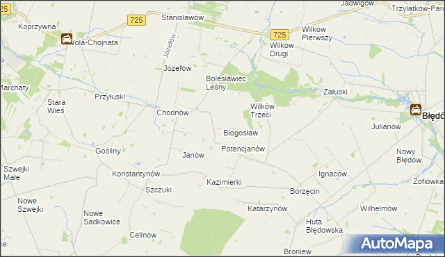 mapa Błogosław, Błogosław na mapie Targeo