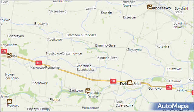 mapa Błomino-Jeże, Błomino-Jeże na mapie Targeo