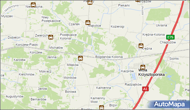 mapa Bogdanów-Kolonia, Bogdanów-Kolonia na mapie Targeo