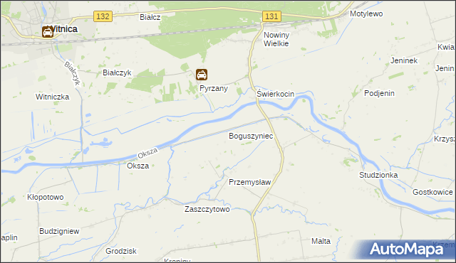 mapa Boguszyniec gmina Witnica, Boguszyniec gmina Witnica na mapie Targeo