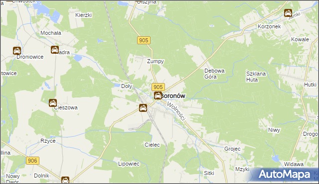 mapa Boronów, Boronów na mapie Targeo