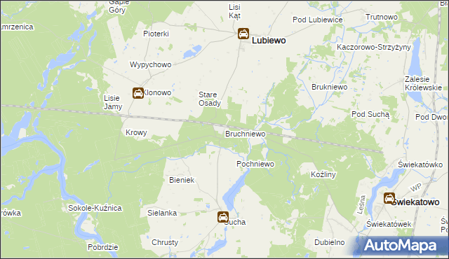 mapa Bruchniewo, Bruchniewo na mapie Targeo