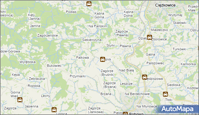 mapa Bruśnik, Bruśnik na mapie Targeo