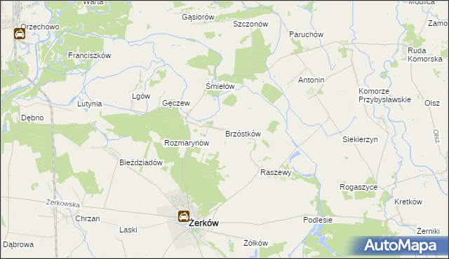 mapa Brzóstków, Brzóstków na mapie Targeo