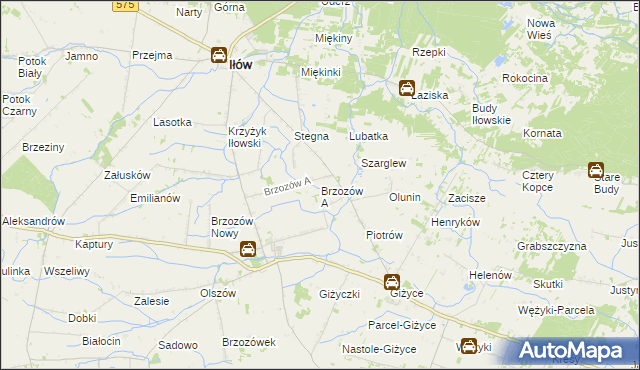 mapa Brzozów A, Brzozów A na mapie Targeo