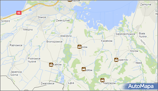 mapa Buków gmina Otmuchów, Buków gmina Otmuchów na mapie Targeo