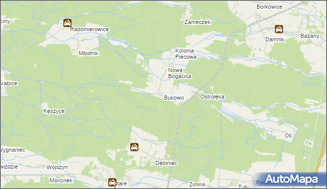 mapa Bukowo gmina Murów, Bukowo gmina Murów na mapie Targeo