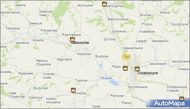 mapa Buszków, Buszków na mapie Targeo