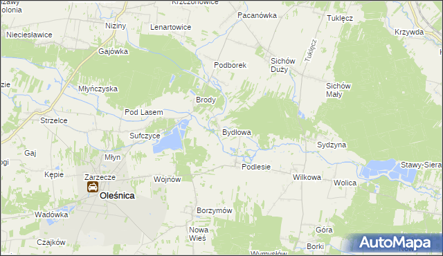 mapa Bydłowa, Bydłowa na mapie Targeo
