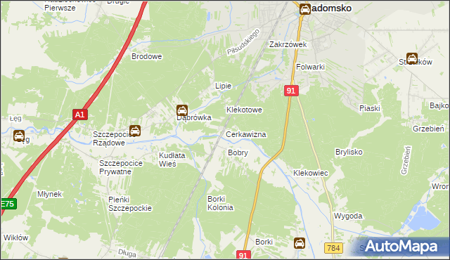 mapa Cerkawizna, Cerkawizna na mapie Targeo
