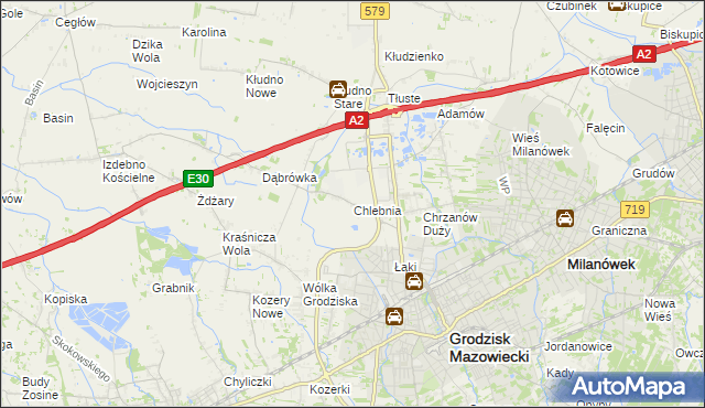 mapa Chlebnia, Chlebnia na mapie Targeo