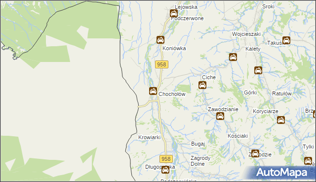 mapa Chochołów gmina Czarny Dunajec, Chochołów gmina Czarny Dunajec na mapie Targeo