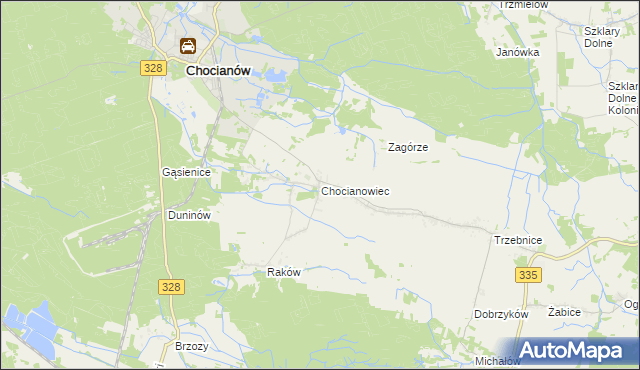 mapa Chocianowiec, Chocianowiec na mapie Targeo