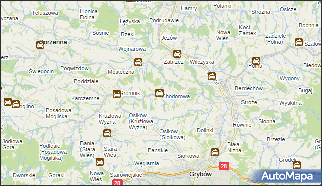 mapa Chodorowa, Chodorowa na mapie Targeo