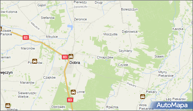 mapa Chrapczew, Chrapczew na mapie Targeo