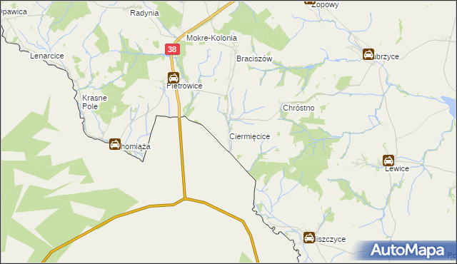 mapa Ciermięcice, Ciermięcice na mapie Targeo