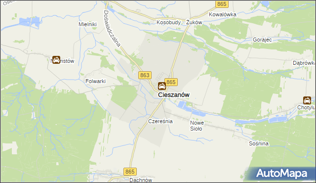 mapa Cieszanów, Cieszanów na mapie Targeo