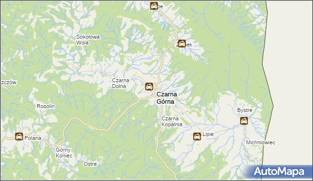 mapa Czarna Górna, Czarna Górna na mapie Targeo