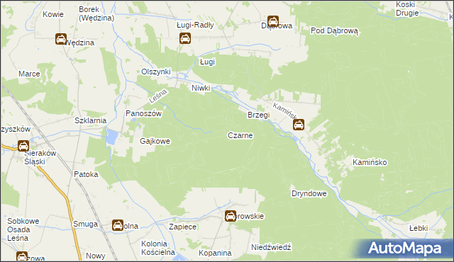 mapa Czarne gmina Ciasna, Czarne gmina Ciasna na mapie Targeo